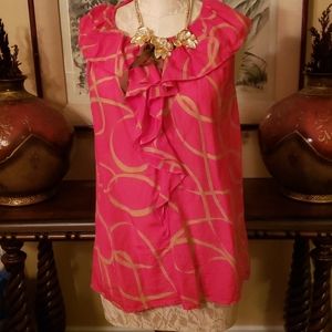 Ann Taylor loft red with biege design